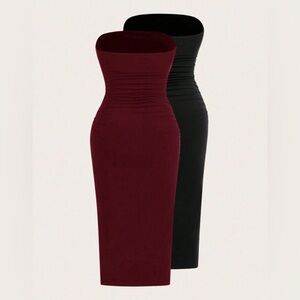 Black and burgundy maxi dresses #maxidresses